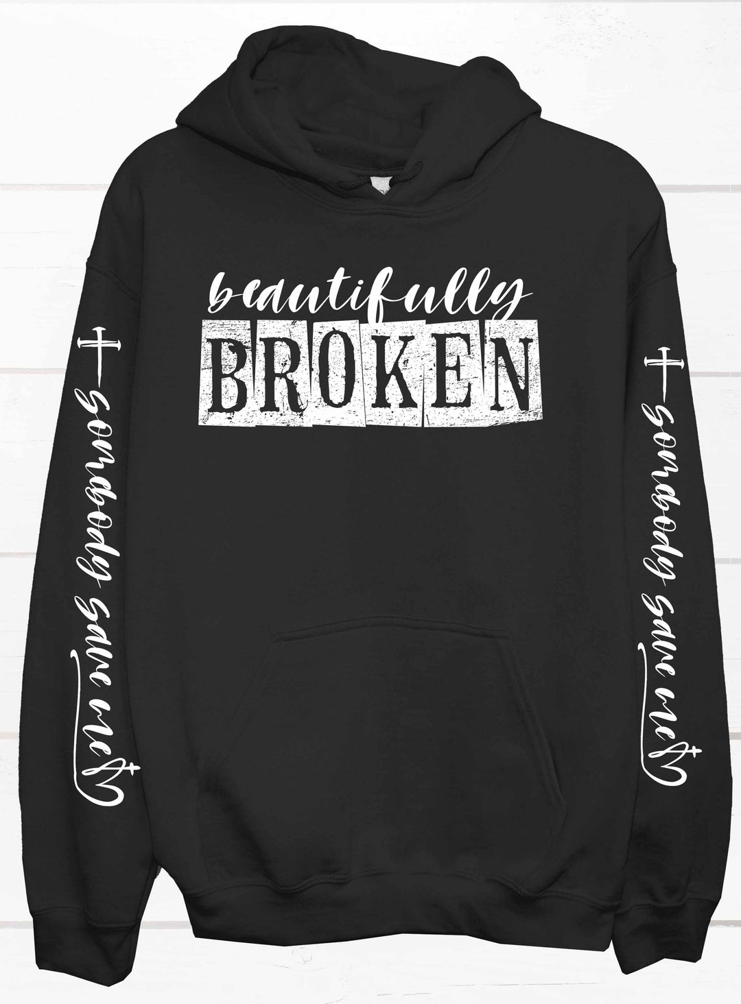 Beautifully Broken Distressed Black crew