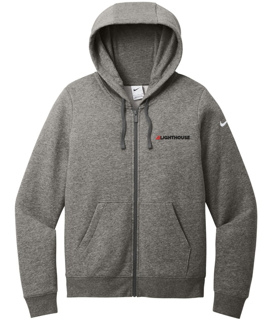 Nike Women's Club Fleece Sleeve Swoosh Full-Zip Hoodie Lighthouse - E
