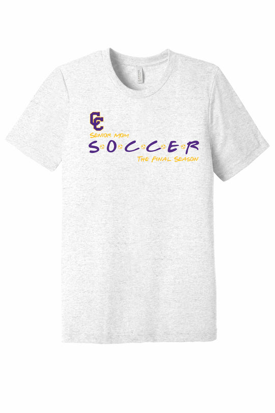 CCHS Soccer Senior Mom Bella+Canvas White Fleck Tri-blend