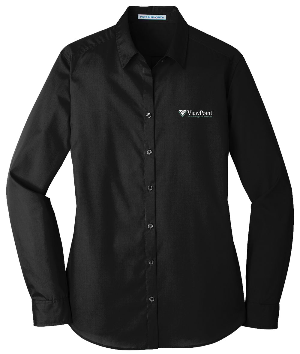 Port Authority® Women's Long Sleeve Carefree Poplin Shirt viewpoint