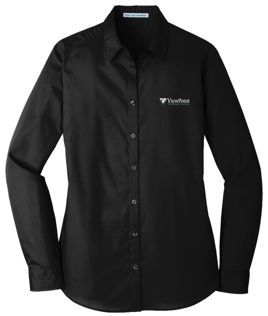 Port Authority® Women's Long Sleeve Carefree Poplin Shirt viewpoint