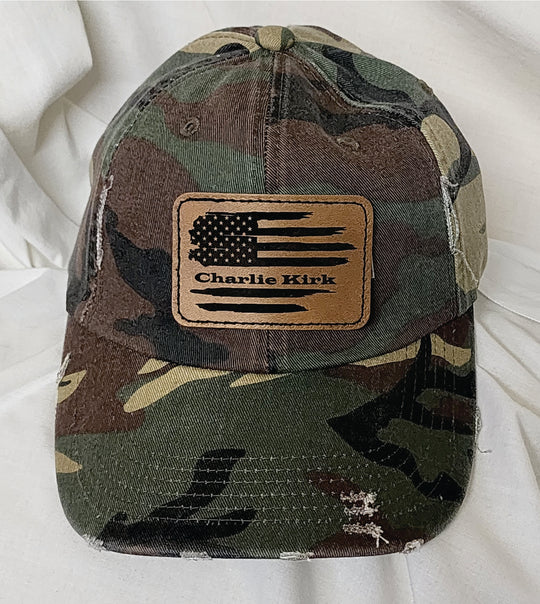 Cap with leather patch