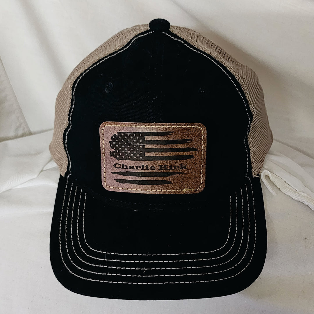 Cap with leather patch