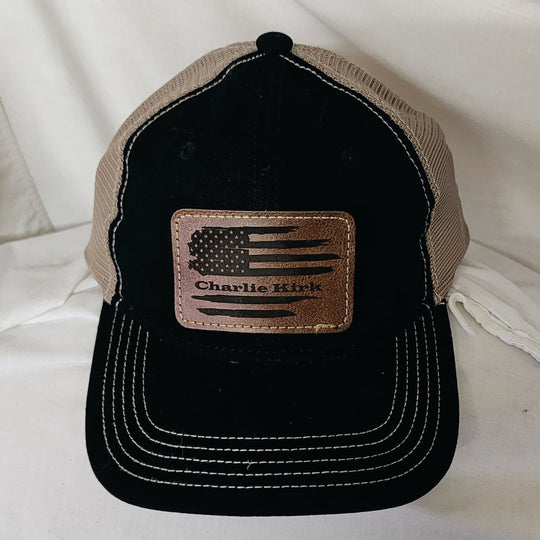 Cap with leather patch