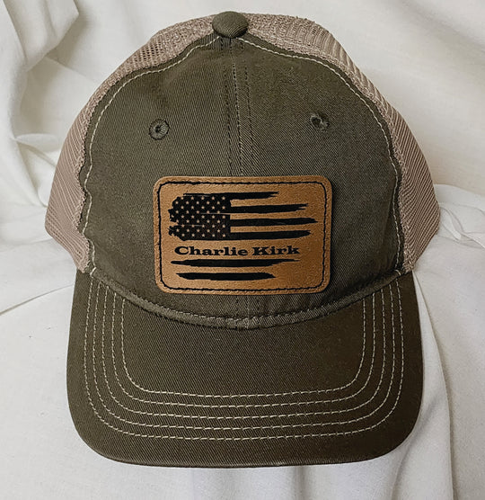 Cap with leather patch