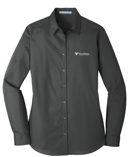 Port Authority® Women's Long Sleeve Carefree Poplin Shirt viewpoint
