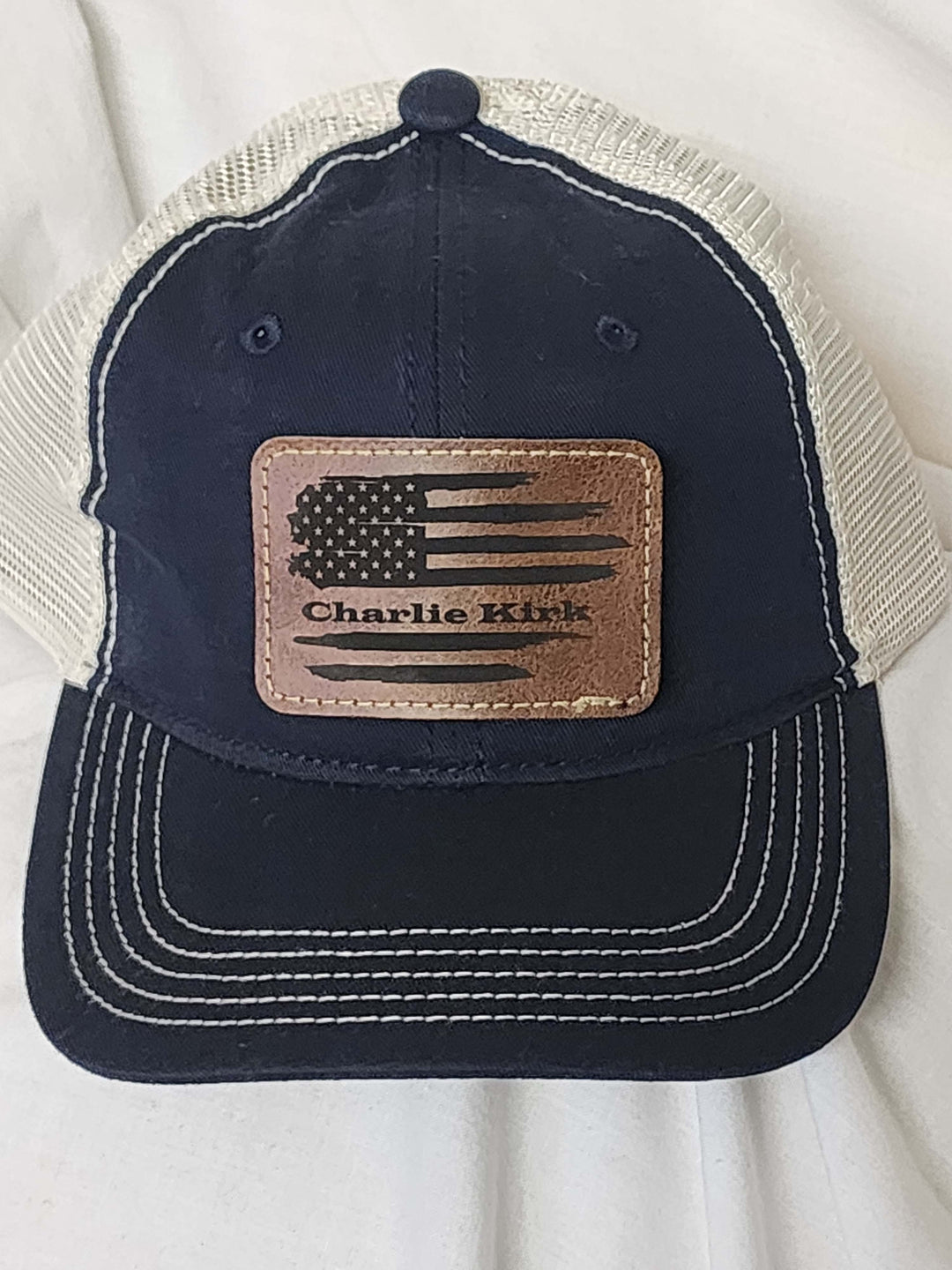 Cap with leather patch