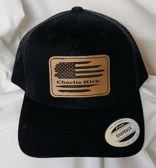 Richardson 112 Ball cap with Leatherette Patch Charlie Kirk