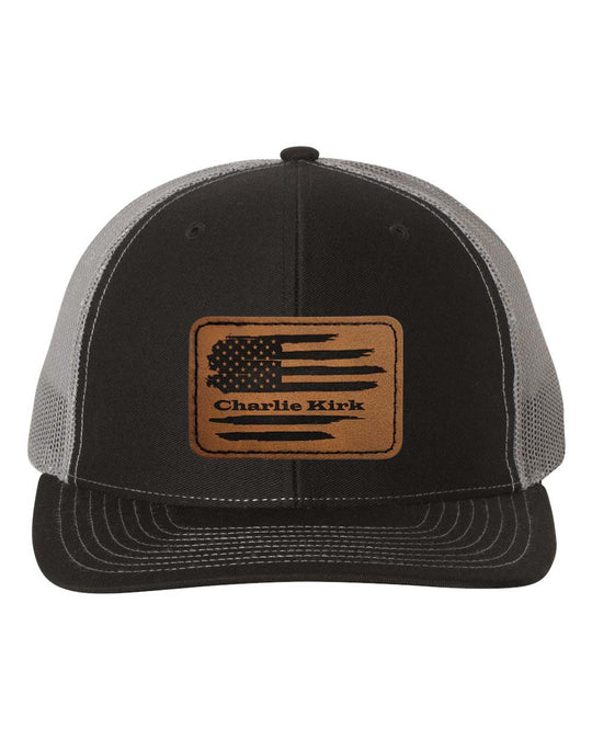 Richardson 112 Ball cap with Leatherette Patch Charlie Kirk