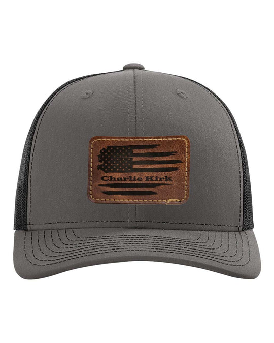 Richardson 112 Ball cap with Leatherette Patch Charlie Kirk