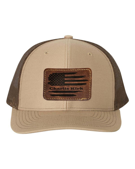 Richardson 112 Ball cap with Leatherette Patch Charlie Kirk