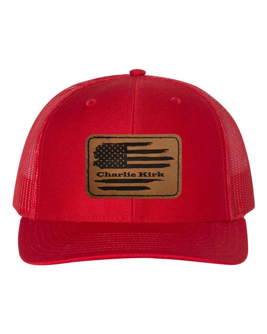 Richardson 112 Ball cap with Leatherette Patch Charlie Kirk