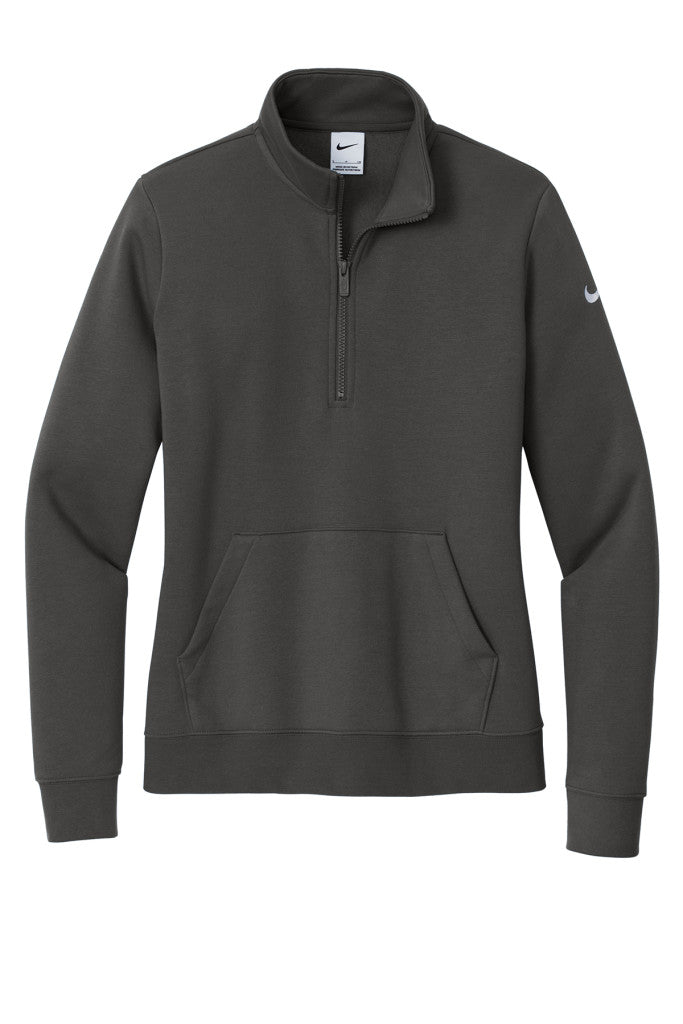Nike Women's Club Fleece Sleeve Swoosh 1/2-Zip Lighthouse - B