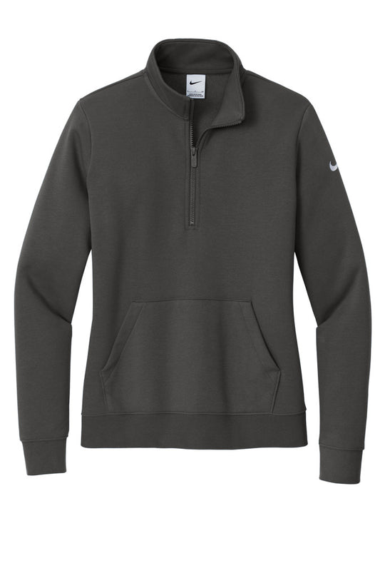 Nike Women's Club Fleece Sleeve Swoosh 1/2-Zip Lighthouse - B