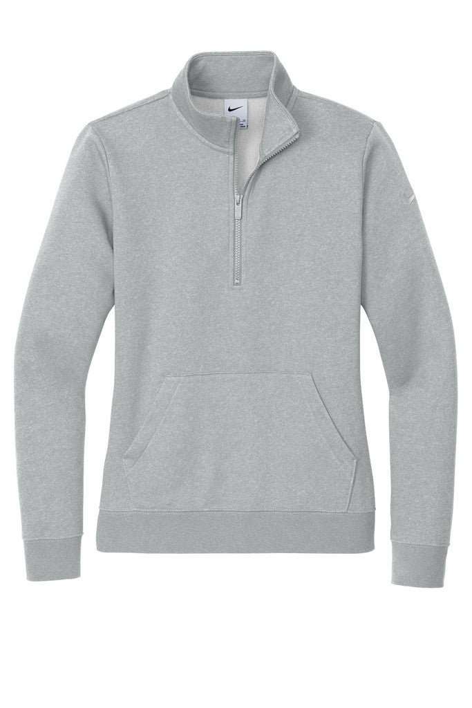Nike Women's Club Fleece Sleeve Swoosh 1/2-Zip Lighthouse - B