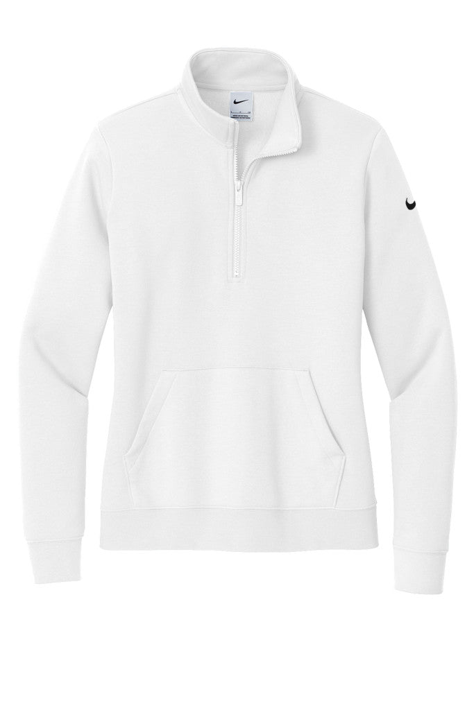 Nike Women's Club Fleece Sleeve Swoosh 1/2-Zip Lighthouse - B