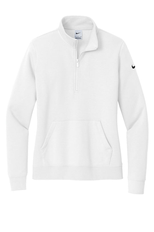 Nike Women's Club Fleece Sleeve Swoosh 1/2-Zip Lighthouse - B